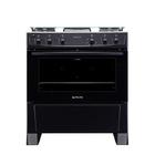 Fogão 5 bocas Atlas Mônaco Plus Preto com Acendimento Automático e Mesa Inox