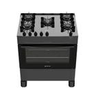 Fogão 5 Bocas Atlas Preto Mesa de Vidro Mônaco Top Glass