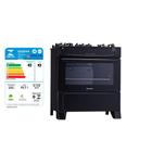 Fogão 5 Bocas com Forno Mônico Top Atlas Acendimento Automático Mesa Vidro Preto