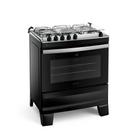 Fogão 5 Bocas Preto com Mesa Inox Atlas Agile Up Bivolt