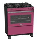 Fogao 5 Bocas Venax Gaudi Vetro Vitreo Pink Gas Glp