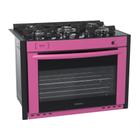 Fogao a gas de embutir gaudi prisma vitreo bl 5q pink gas glp