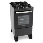 Fogão Atlas 4 bocas Agile Glass preto com mesa de vidro com Acendimento automático e Forno limpa fácil - Bivolt