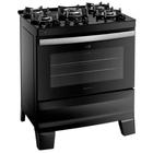 Fogão Atlas 5 Bocas Agile Glass Automático Mesa de Vidro Forno 86.5L