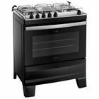 Fogão Atlas Agile UP 5 bocas automático mesa de inox Preto Bivolt