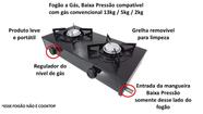 Fogão Baixa Pressão 2 Bocas Cozinha Camping Caminhoneiro - CHF FOGÕES