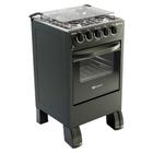 Fogão Braslar 4 Bocas New Sírius Plus Automático Mesa de Inox Forno 46,3L