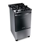 Fogão Brastemp 4 Bocas Inox com mesa de vidro, dupla chama e grill elétrico - BFO4VBR