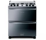 Fogão Brastemp 5 Bocas Duplo Forno Cor Inox Com Botões Removíveis E Exclusivo Aro Protetor - BFD5NCR