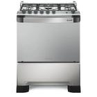 Fogão com forno Mueller 5 bocas Decorato Gourmet Inox Timer e Mesa em inox escovado Bivolt