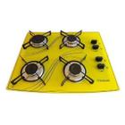 Fogão Cooktop 4Q Vidro Amarelo Safanelli Bivolt