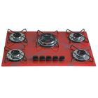 Fogão Cooktop 5bocas Tripla Chama 127/220v Marmo Vermelho - Chamalar