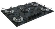 Fogão Cooktop À Gás 5 Bocas Chamalar CO-Tripla Chama Vidro Bivolt