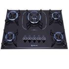 Fogão Cooktop Atlas 5 Bocas preto tripla chama Bivolt