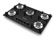 Fogão Cooktop Chamalux 5 Bocas Ultra Chama Preto 110v/220v Trempe de Chapa