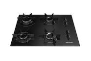 Fogão Cooktop Elétrico Bivolt 4 Bocas Á Gás MCG4BB Grade em Aço - Mesa em Vidro - Mueller - Mueller Fogões