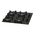 Fogao cooktop fischer 4 bocas fit line gas vidro preto