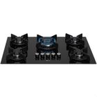 Fogão Cooktop Fischer 5 Queimadores TC Infinity Gás Mesa Vidro Preto Bivolt