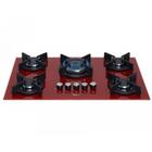 Fogão Cooktop Fischer 5Q TC Infinity Gás Mesa Vidro Rouge