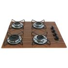 Fogão Cooktop Gás 4 Bocas Ultra Chama 127v/220v Amadeirado Marrom