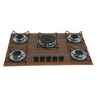 Fogão Cooktop Gás 5 Bocas Chama Tripla 127v/220v Madeira