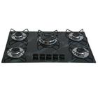 Fogão Cooktop Gás 5 Bocas Chama Tripla 127v/220v Preto