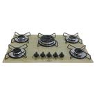 Fogão Cooktop Gás 5Bocas Chama Tripla 127v/220v Madeira Bege