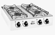 Fogão cooktop gás Clarice Júnior 4B branco e inox