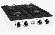 Fogão cooktop gás Clarice Júnior 4B branco e preto