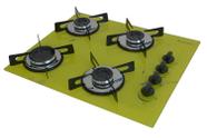 Fogão Cooktop Premium 4 Bocas Ultra Chama Marmorizado Amarelo - Chamalar