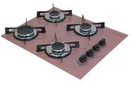 Fogão Cooktop Premium 4 Bocas Ultra Chama Marmorizado Rosa