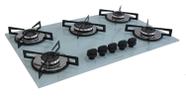 Fogão Cooktop Premium 5 Bocas Ultra Chama Marmorizado Branco