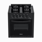 Fogao de Embutir 4 Bocas Venax Picasso Line Preto Fosco Gas Glp