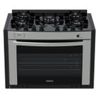 Fogao de Embutir 5 Bocas Venax Gaudi Prisma Vitreo Bl Inox Gas Glp