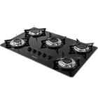 Fogão De Mesa Cooktop 5 Bocas V500X Flange Inox Bivolt - Fogatti - Preto