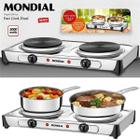 Fogão Elétrico De 2 Bocas Mondial Fast Cook Multifuncional Dual FE-03 2000W P/todos os tipos de Panelas