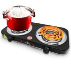 Fogão Elétrico Fogareiro Portátil De Mesa Cooktop Camping Acampamento Pratico 2 Bocas Espiral 220v