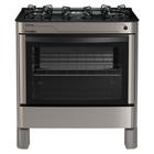 Fogão Esmaltec Ágata Glass 5 Bocas Inox Forno Limpa Fácil e Acendimento Automático