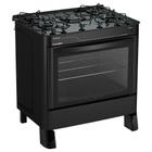 Fogão Esmaltec Ágata Glass 5 Bocas Preto Forno Limpa Fácil e Acendimento Automático