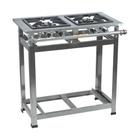 Fogao Industrial 2 Bocas 30x30 Aço Inox sem Forno Cristalaço