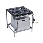 Fogão Industrial 4 Bocas 30X30 Alta Pressão com Forno S2000 Metalmaq