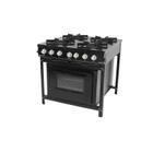 Fogão Industrial 4 Bocas com Forno Bravo Preto BR4 Venâncio