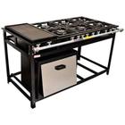 Fogão Industrial 6 Bocas Com Chapa e Forno Tampa Inox 55L Gastromixx