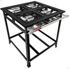 Fogão Industrial Caulim 4 Bocas Alta Pressão 30x30 Cozinha Gourmet