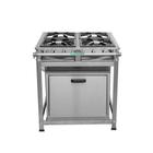 Fogão industrial inox 4 Bocas com Forno economy