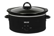 Fogão lento Better Chef Oval 3L com 3 configurações de temperatura, preto