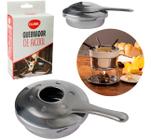 Fogareiro Álcool Queimador Inox Fondue Réchaud Espiriteira Tampa