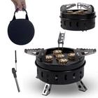 Fogareiro Portatil Super Chama com Acendedor e Bolsa com Alca Ntk para Camping e Pesca Nautika