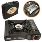 Fogareiro Portatil uma Boca Fogão a Gás com Maleta Camping Viagem Bestfer BFH2697