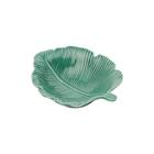 Folha decorativa 14,5 x 12 cm de porcelana verde Pachira Prestige - 26874